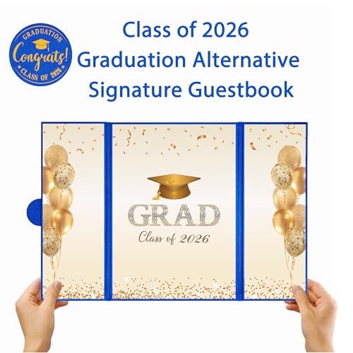 Blue Gold Graduation Guest Book Class of 2026 - Signature Card