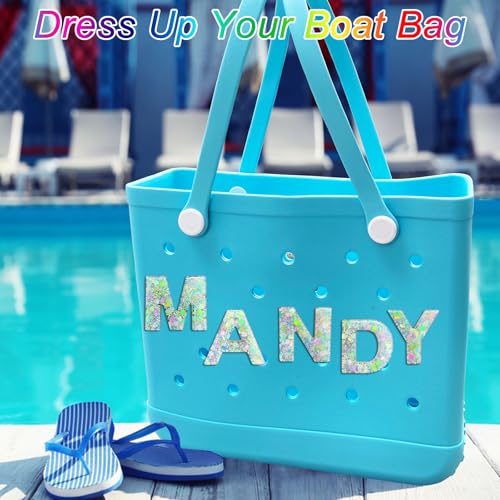 Alphabet Letter Charms for Bogg Bag - Green Love Sequin Accessories