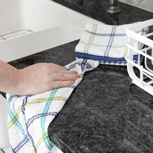 T-Fal 100% Cotton Waffle Dish Cloths - 12"x13" Absorbent Kitchen Towels, 8-Pack