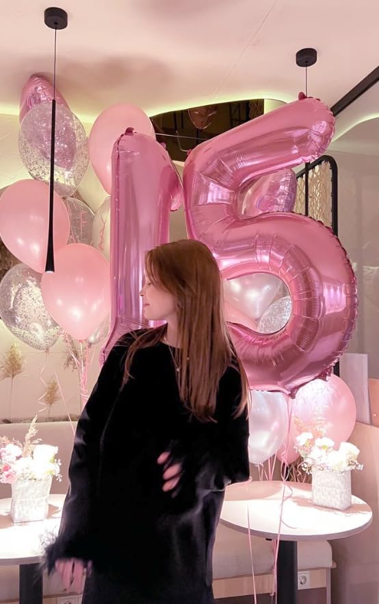 Pink Number 1 Balloon - 40 Inch Foil Birthday Balloon for Boys & Girls | Perfect for 1st, 10th, 11th, 12th, 16th, 18th Birthdays & Anniversaries