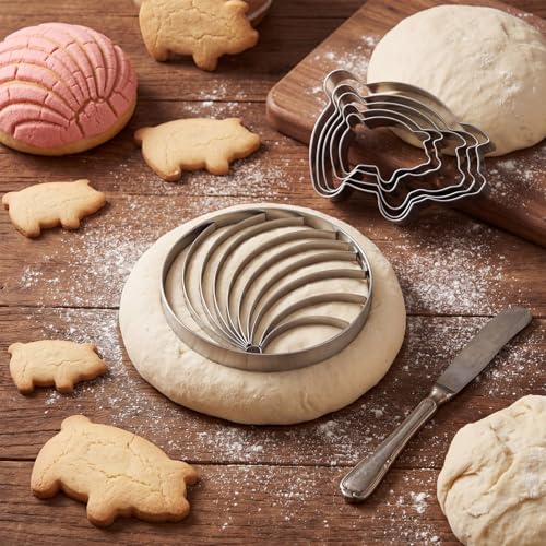 Mexican Concha Cutter & Pig Cookie Cutter Set Stainless Steel