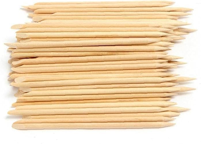 Zhuluck 20-Piece Orange Wood Cuticle Pusher Sticks for Manicure