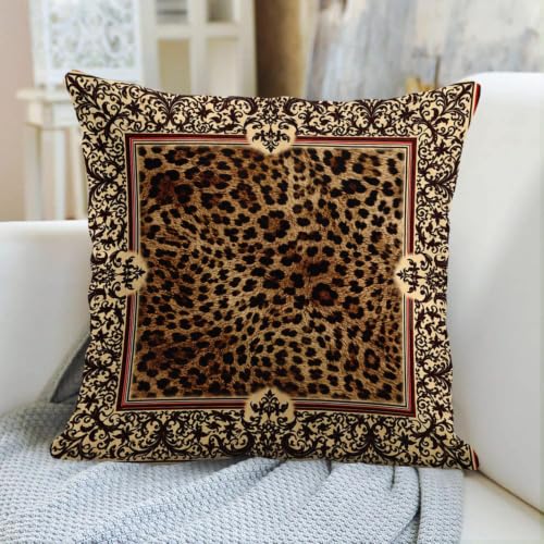 Emvency Leopard Print Throw Pillow Cover, 26 x 26 Inch