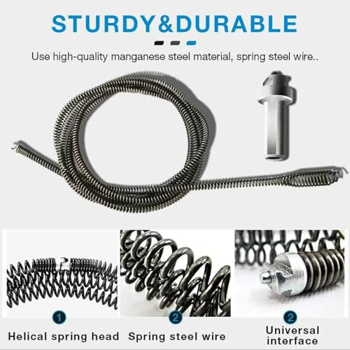 1.5M Flexible Plumbing Drain Auger Snake with Drill Attachment