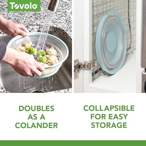 Tovolo Collapsible Microwave Splatter Cover 10.5 Inch Medium Blue Haze