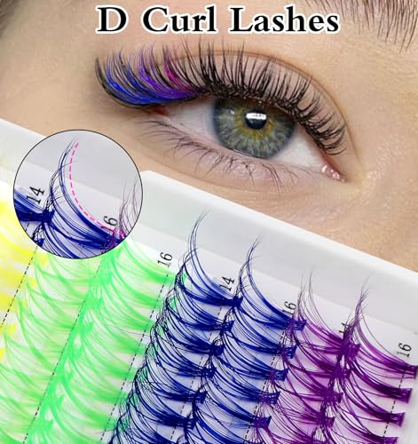 ValueBargain Colored Lash Clusters 120 Pcs Multi-Colored Silk Eyelashes