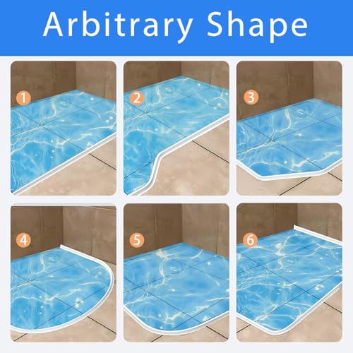 Flexible Silicone Shower Splash Guard & Sink Water Dam Barrier, 39.4" Long