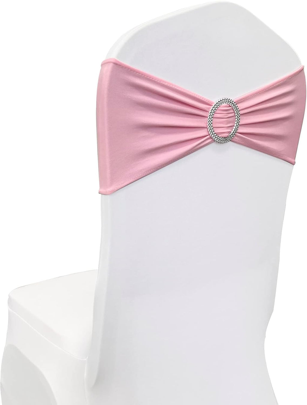 Spandex Chair Sashes by [Brand Name] - 50PCS Stretch Chair Ties with Buckle Slider for Wedding & Party Decor | Pink