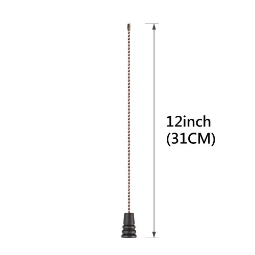 Aspen Creative 20513-31, 12" Ceiling Fan Beaded Solid Steel Decorative Pull Chain/Oil Rubbed Bronze Finish