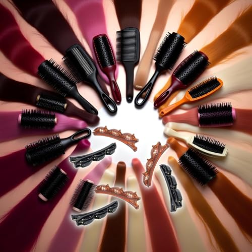 ZLmoue 6Pcs Double Layer Twist Hair Braider & Styling Clips (Black & Brown)
