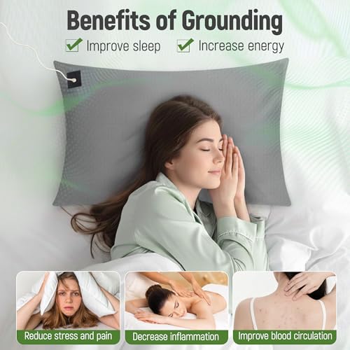 Pillowcase Upgraded 10% Silver Fiber Grounding Pillowcase, 90% Cotton