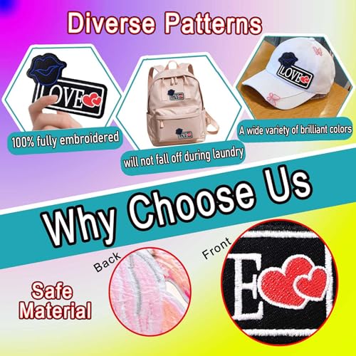 Minason Love Kiss Embroidered Iron-On Patches 3PCS DIY Appliques