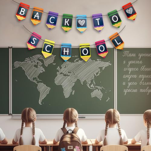 Back to School Banner - Welcome Sign for Classroom & Home Decor