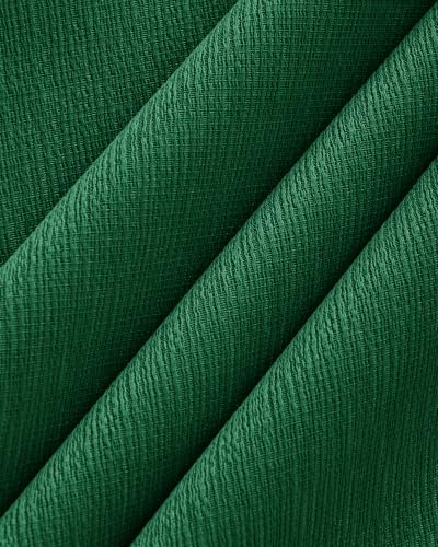 Waterproof Rectangle Table Cloth 8ft - Hunter Green 2-Pack, Linen-Textured