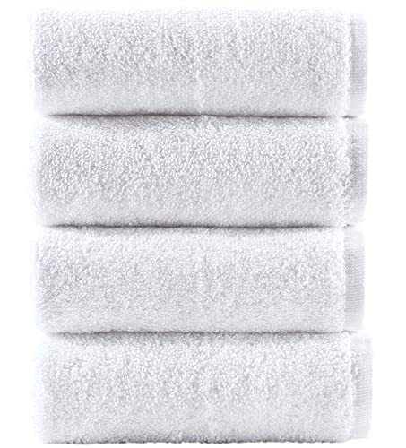 Hammam Linen Turkish Cotton Washcloth Set, 13x13 White Face Towels