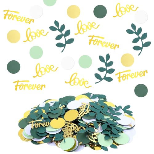 300PCS Sage Green Wedding Table Confetti Set - Love & Forever