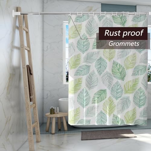 TIKABC Banana Leaves Shower Curtain Liner, Waterproof PEVA, 72x72 Inch