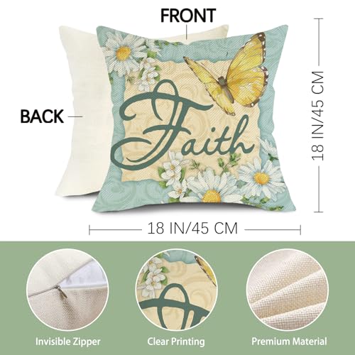 Spring Summer Inspirational Floral Decorative Throw Pillow Covers |