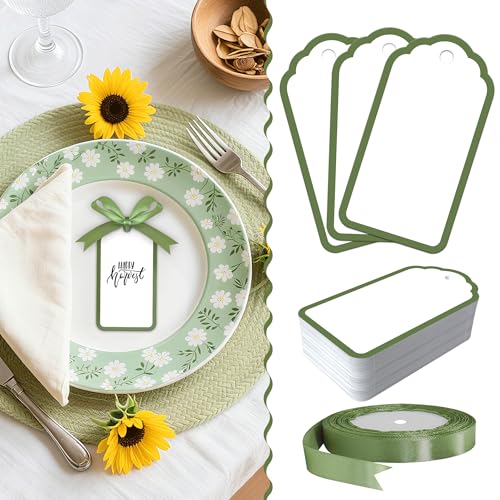 60 Elegant Place Cards with Satin Ribbon for Weddings & Events