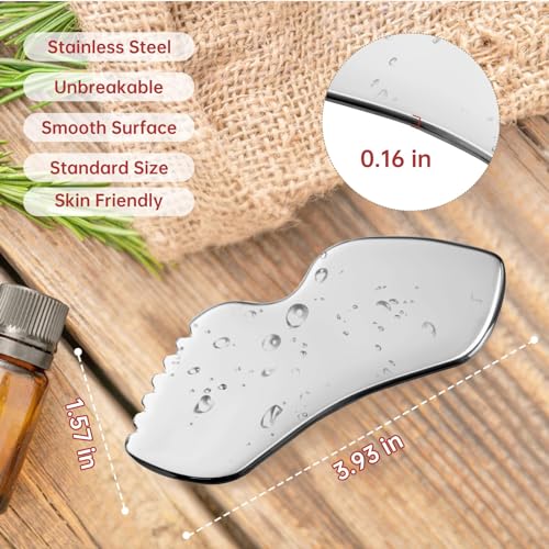 ALOYGUZ Stainless Steel Gua Sha Facial Tool for Face Sculpting & Lymphatic Drainage