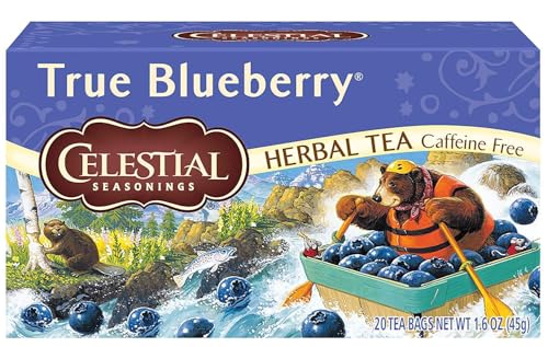 Celestial Seasonings True Blueberry Herbal Tea, Caffeine-Free (2 Pack, 40 Bags)