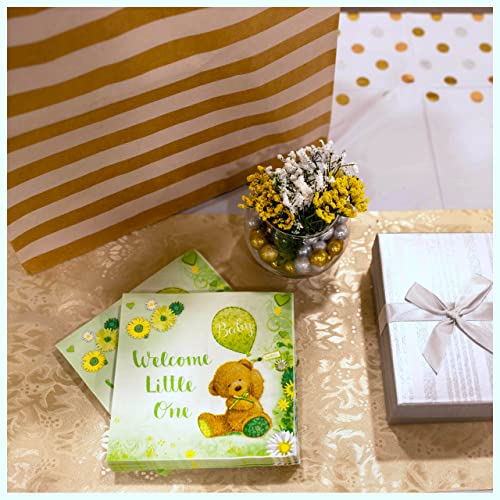 Iconikal 75-Pack Baby Shower Party Napkins Gender Neutral Green