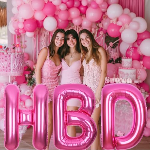 SUWEN 40 Inch Hot Pink Letter A Balloon | Jumbo Mylar Party Decor