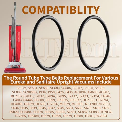 30563B Vacuum Belt for Eureka Sanitaire Upright Vacuums - 2 Pack Replacement