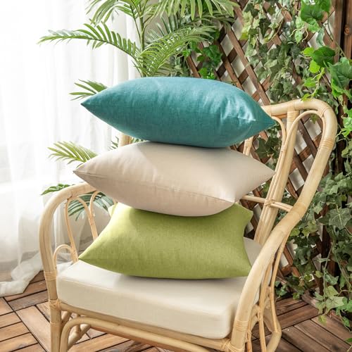 Moss Green Outdoor Waterproof Throw Pillow Covers Set of 2 - 20x20