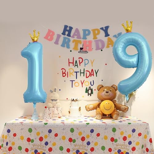 40 Inch Baby Blue Number 25 Crown Balloon Set for Celebrations