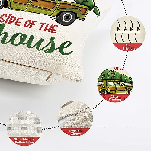 18x18 Inch Christmas Vacation Throw Pillow Cover Set of 4 - Holiday Decor