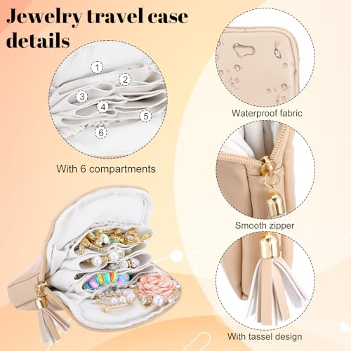 Compact Travel Jewelry Case Organizer for Women - Velvet Pouch
