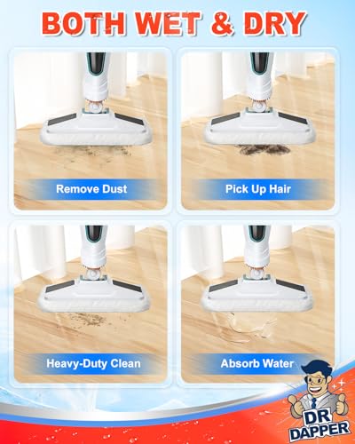 DR DAPPER 4-Pack Reusable Microfiber Mop Pads for Steam Mops