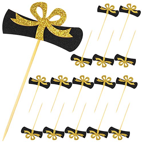 16 Glitter Graduation Cupcake Toppers - Class of 2025 Picks