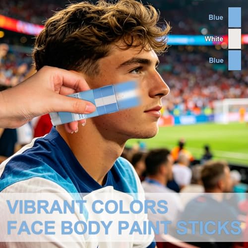 France Flag Face Paint Stick 3-in-1 Sweatproof Sports Body Paint