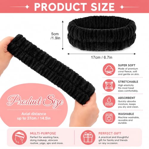 WOLUUCEB 2-Pack Soft Plush Spa Headbands for Skincare, Face Washing & Makeup