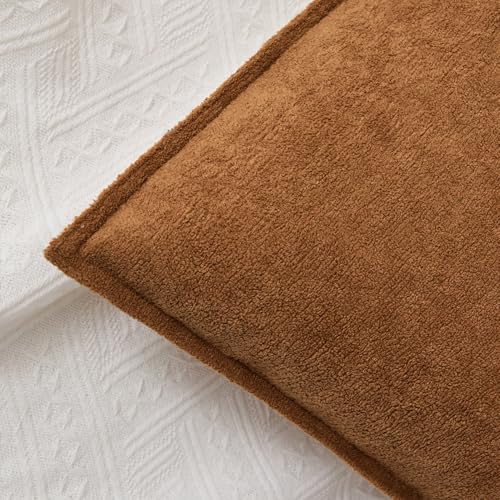 Waterproof Brown Lumbar Pillow Cover 12"x20" with Zipper