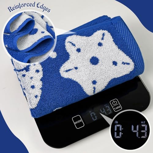 Coastal Hand Towels 3-Pack - Blue & White Shell Design