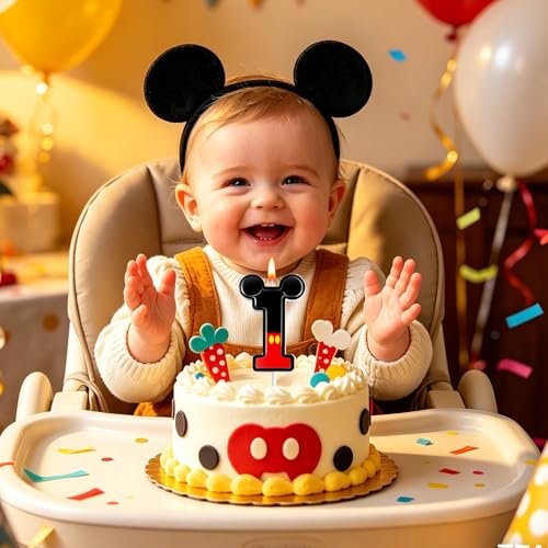 Cartoon Red and Black Number 2 Birthday Candle - 2.76 Inch