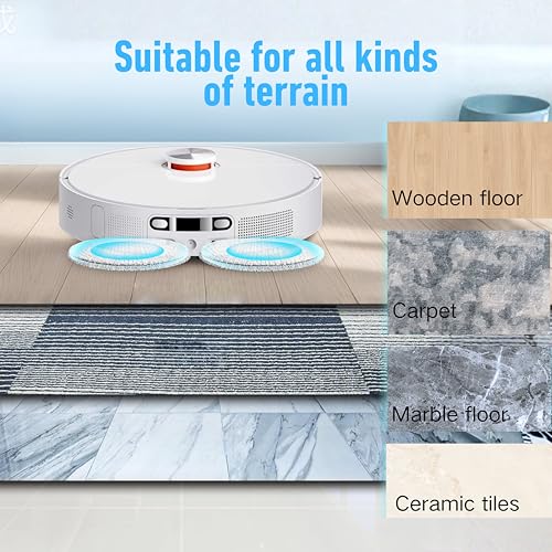 RegBogen White Snow Neil Mop Cloth Pads Replacement for Dreame L10s Ultra/L10 Ultra Robot Vacuum, 6-Pack