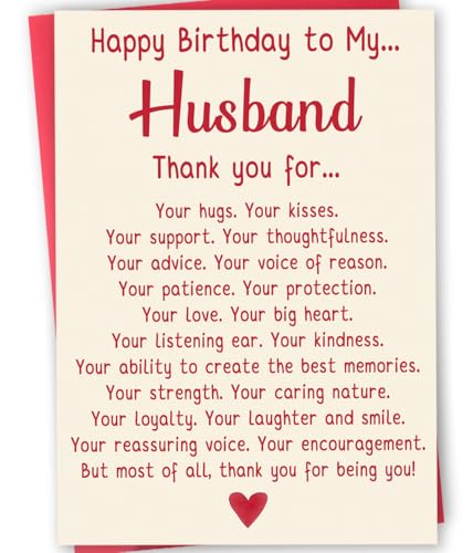Unique Birthday Card for Husband - Romantic Gift from Wife