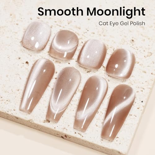 MIZHSE Moonlight Champagne Cat Eye Gel Nail Polish 12ml Magnetic Soak Off