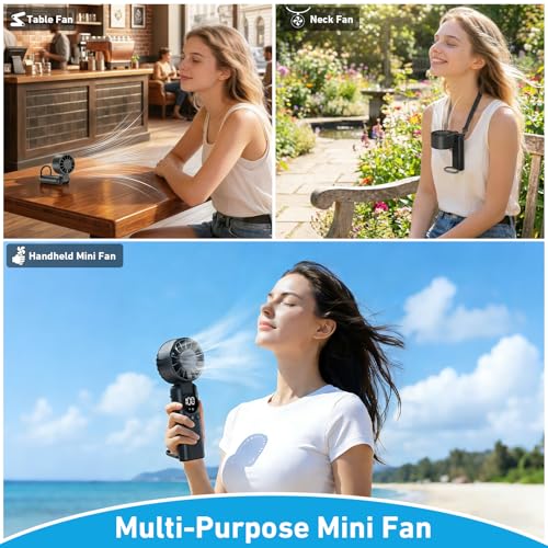 AILBTON Portable Handheld Fan with 5000mAh Battery & LED Display