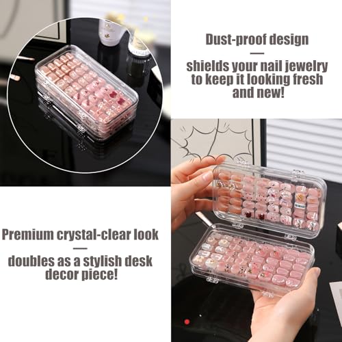 Fold Storage Box - Tri-Fold Press On Nail Organizer Case