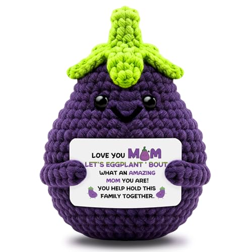 Handmade Crochet Eggplant Gift for Bonus Mom Birthday Christmas