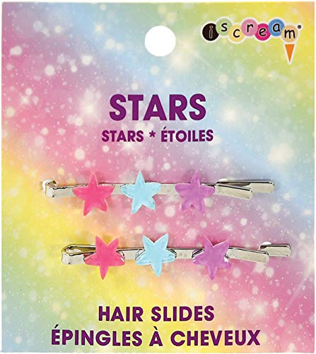 iscream Pastel Stars Hair Slides Set of 2 Embellished Bobby Pins