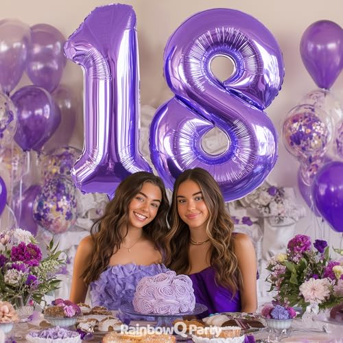 Purple 40-Inch Foil Number 1 Balloon for 1st Birthday Party
