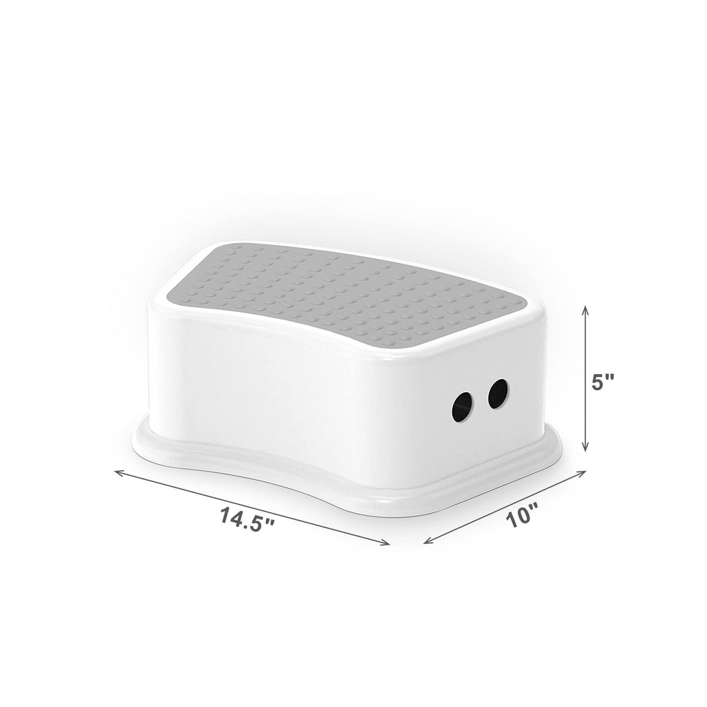 Step Stool for Kids (2 Pack) – Toddler Potty Training Stool with Non-Slip Grip, Lightweight Step Up Stool for Bathroom, Kitchen, Bedroom, Toy Room & Living Room (Gray White)