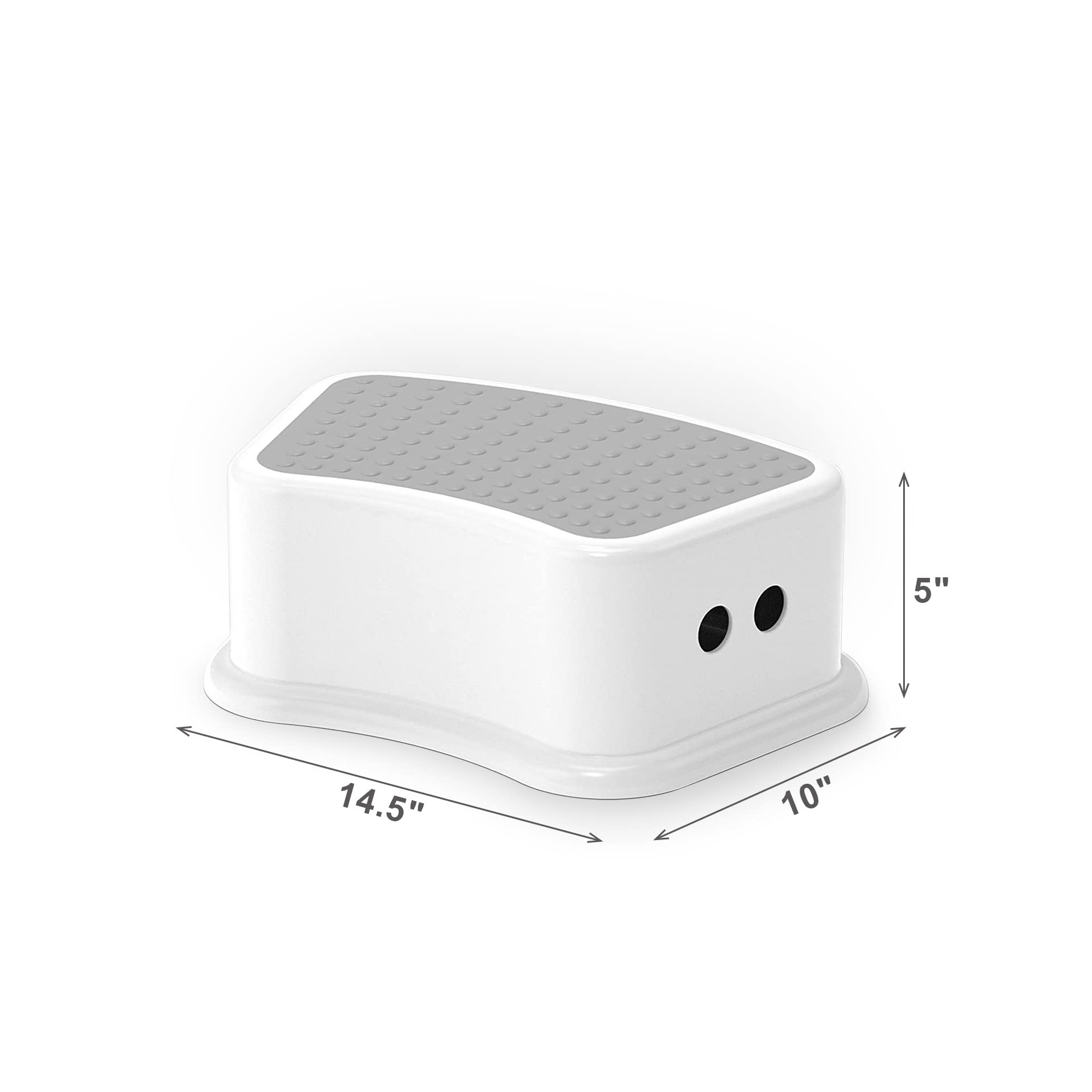 Step Stool for Kids (2 Pack) – Toddler Potty Training Stool with Non-Slip Grip, Lightweight Step Up Stool for Bathroom, Kitchen, Bedroom, Toy Room & Living Room (Gray White)