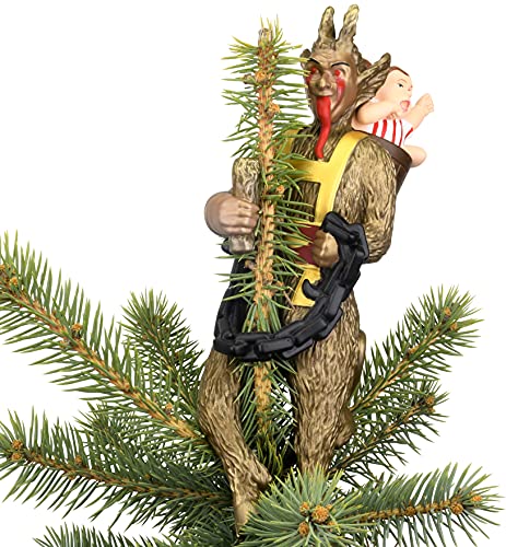 Creepy Krampus Christmas Tree Topper - 10 Inch Halloween Holiday Decor